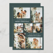 Typographie moderne Forêt Carte verte de Noël (Devant / Derrière)