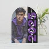 Typographie moderne Gras Arch Grad Faire-part (Debout devant)