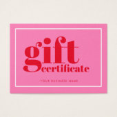 Typographie moderne Gras Certificat cadeau Hot Pin (Devant)