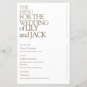 Typographie moderne Gras Enregistrer le menu Date