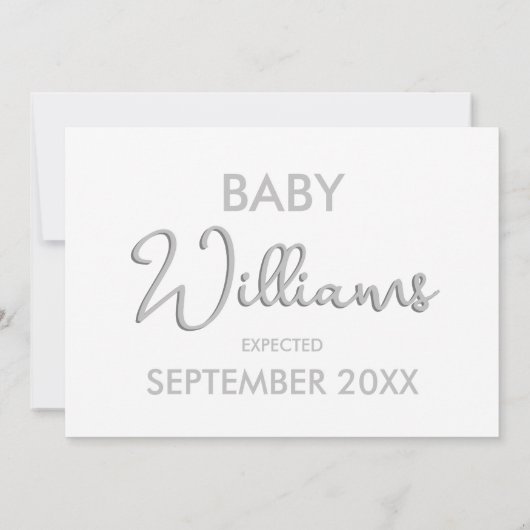 Typographie moderne Gras Faire-part de grossesse (Dos)