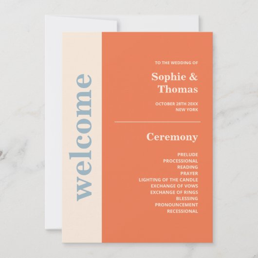 Typographie moderne Gras Programme de mariage Oran (Devant)