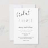 Typographie moderne grise invitations à la douche  (Devant)