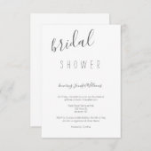 Typographie moderne grise invitations à la douche  (Devant / Derrière)