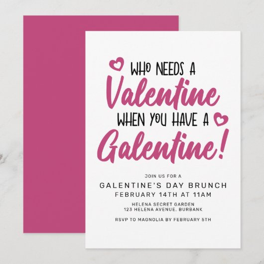 Typographie moderne Invitation de Brunch de la Sai (Devant / Derrière)