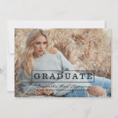 Typographie moderne Invitation de diplôme photo | (Devant)