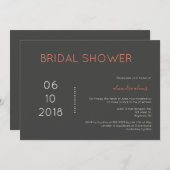 Typographie moderne invitations à la douche nuptia (Devant / Derrière)