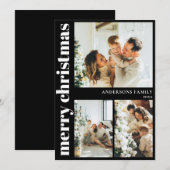 Typographie moderne Joyeux Noël Carte de vacances (Devant / Derrière)