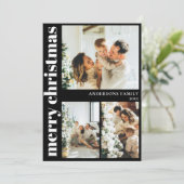 Typographie moderne Joyeux Noël Carte de vacances (Debout devant)