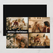 Typographie moderne Joyeux Noël Carte de vacances (Devant / Derrière)