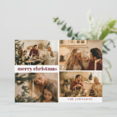 Typographie moderne Joyeux Noël Rouge Carte de vac (Debout devant)