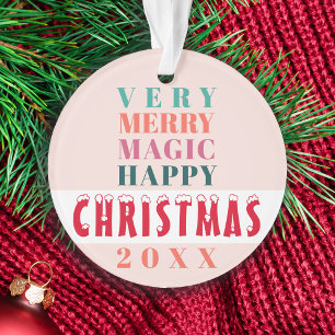 Typographie moderne Joyeux nom de famille de Noël