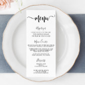 Typographie moderne Main Letting Menu Mariage