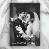 Typographie moderne Mariage Merci Carte photo