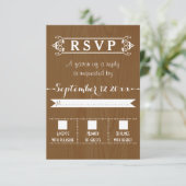 Typographie moderne mariage rustique en bois RSVP (Debout devant)