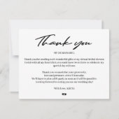 Typographie moderne mariée douche virtuelle merci (Devant)