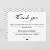 Typographie moderne mariée douche virtuelle merci (Devant / Derrière)