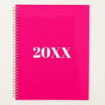 Typographie moderne minimaliste rose chaud personn<br><div class="desc">Mini rose chaud, fuchsia, magenta et blanc typographie moderne personnalisée simple élégant Planner. Texte serif blanc personnalisé, arrière - plan uni rose chaud. Vous pouvez le personnaliser avec votre nom, initiales, année, etc ou simplement supprimer le texte, et laisser la couleur rose chaud uni solide.</div>