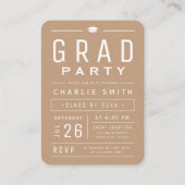 Typographie moderne neutre Invitation de diplôme p (Dos)