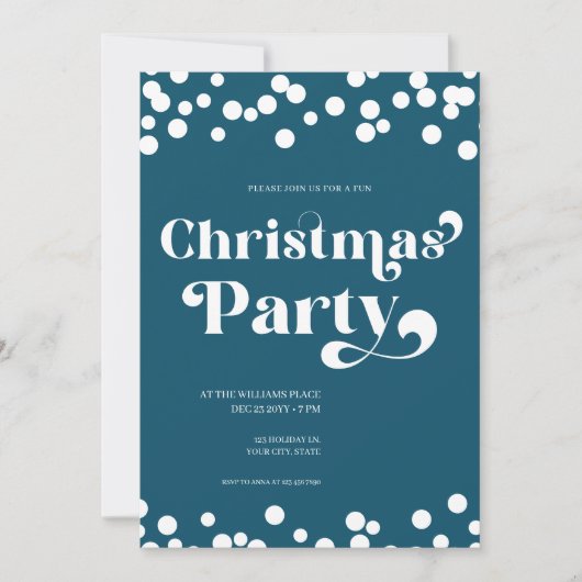 Typographie moderne Noël Invitation (Devant)