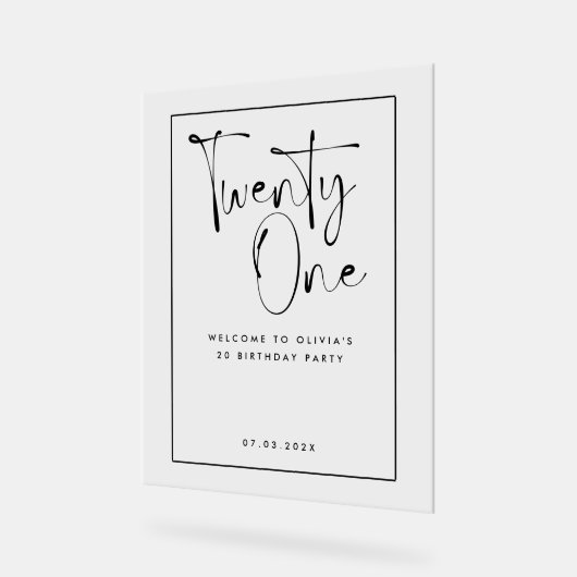 Typographie moderne noir blanc 21 anniversaire pho (Angle)