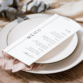 Typographie moderne Noir Blanc Mariage Dîner Menu