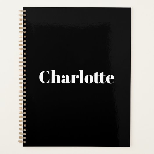 Typographie moderne noir blanc nom personnalisé mo (Devant)
