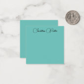 Typographie moderne Nom Modèle Lumière Turquoise (Devant/Arrière en situation)
