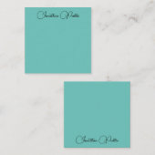 Typographie moderne Nom Modèle Lumière Turquoise (Devant / Derrière)