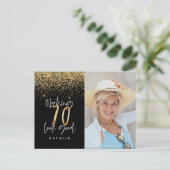 Typographie moderne or photo invitation anniversai (Debout devant)