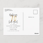 Typographie moderne or photo invitation anniversai (Dos)