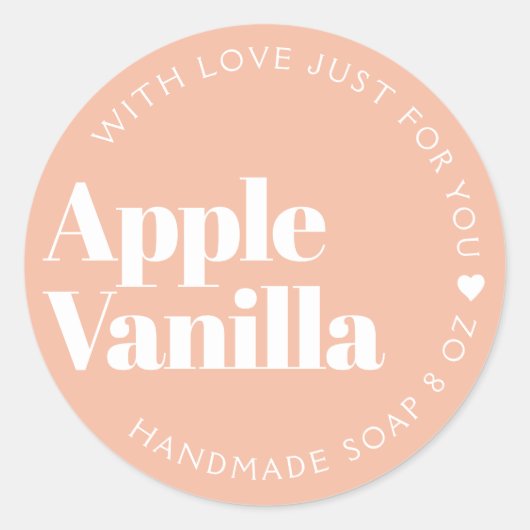 Typographie moderne Peach Bold Étiquette de produi (Devant)
