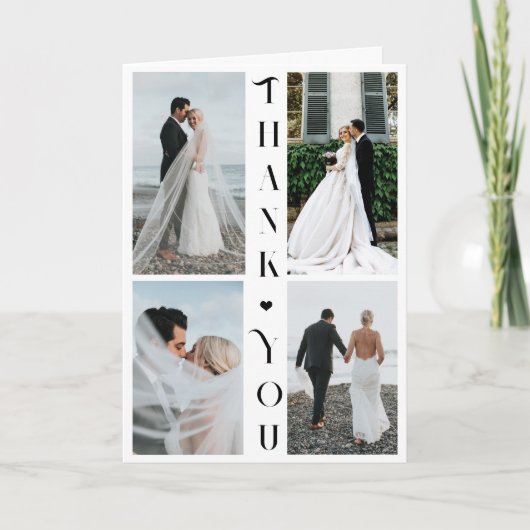 Typographie moderne photo collage mariage merci (Devant)