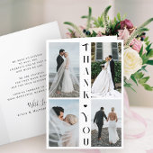 Typographie moderne photo collage mariage merci
