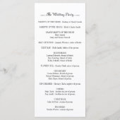 Typographie moderne Programme de mariage noir et a (Dos)