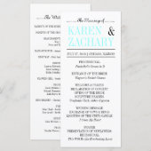 Typographie moderne Programme de mariage noir et a (Devant / Derrière)