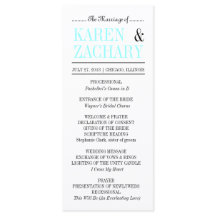 Typographie moderne Programme de mariage noir et a