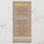 Typographie moderne & programme de mariage rayé (Dos)