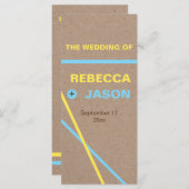 Typographie moderne & programme de mariage rayé (Devant / Derrière)