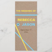 Typographie moderne & programme de mariage rayé (Devant)