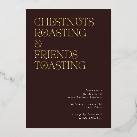 Typographie moderne unique Invitation Soiree (Recto)