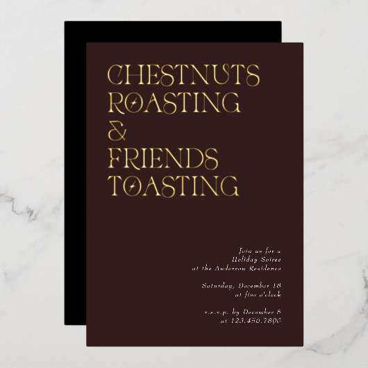 Typographie moderne unique Invitation Soiree (Recto/Verso)