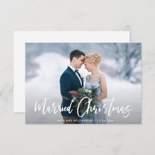 Typographie moderne vacances mariage faire-part (Devant / Derrière)