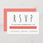 Typographie moderne vie mariage corail carte RSVP (Devant / Derrière)
