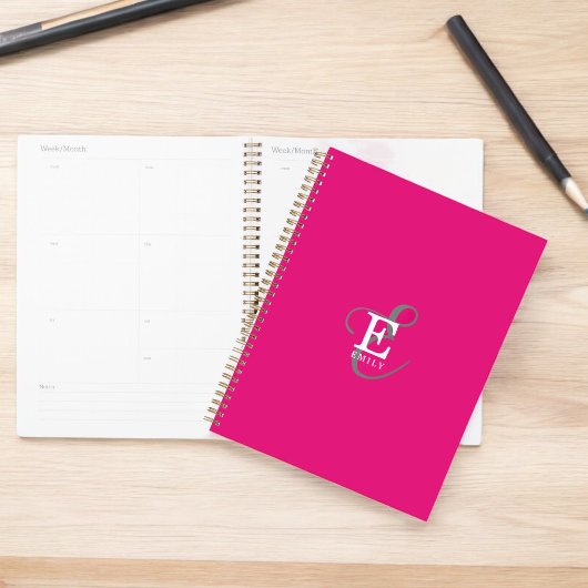Typographie Monogramme Stylé Feminine Rose Chaud