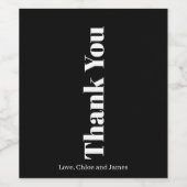 Typographie noir blanc moderne Mariage Étiquette d (Étiquettes simples)