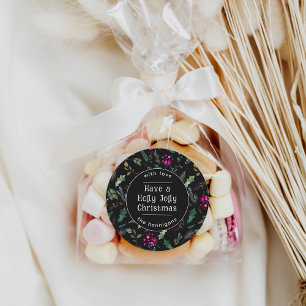 Typographie noir blanc Stickers cadeaux de Noël