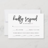 Typographie noir et blanc | Choix de repas RSVP (Devant)