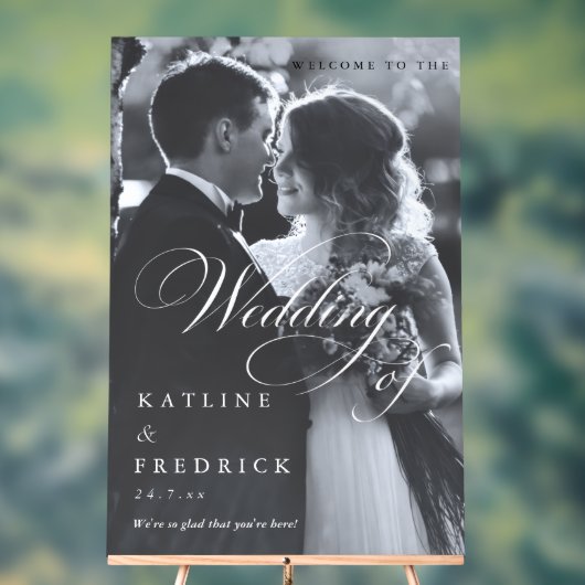 TYPOGRAPHIE NOIR ET BLANC ÉCRITURE MARIAGE BIENVEN (Neutre)