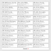 Typographie noir et blanc Étiquette de adresse inv (Feuille)